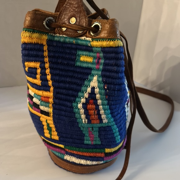 Original Vintage bucket bag southwest style Boho - Picture 5 of 15